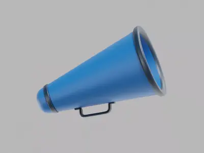 Megaphone cartoon Free low-poly 3D model