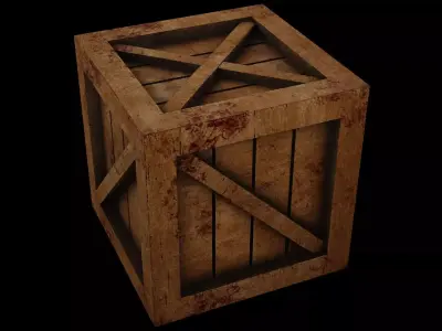 Wooden Game Box Low-poly 3D model