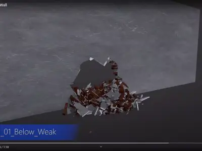BrickWall 01 Below Weak Low-poly 3D model