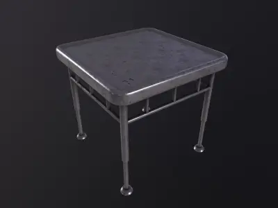 Small Industrial Steel Table 3D Model Low-poly 3D model