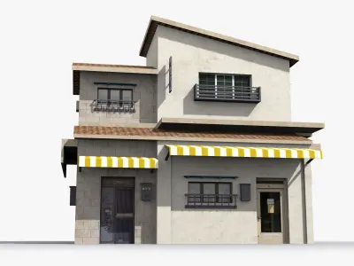 Japanese House x12 Low-poly 3D model