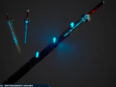 Fantasy Swords Low-poly 3D model