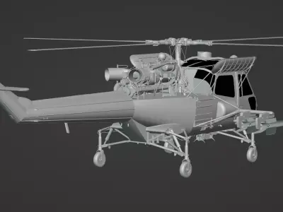 Westland Wasp HAS 1 Scout AH 1 3D Model British Helicopter Low-poly 3D model