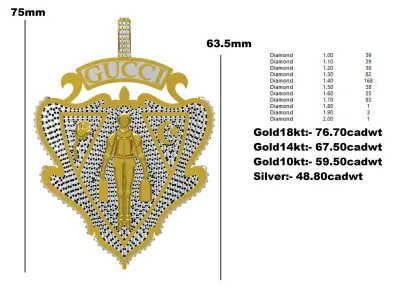 Antique Vintage Diamond Hip Hop Pendant 3D print model