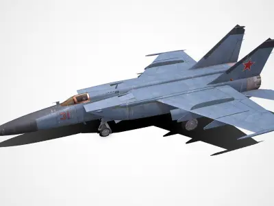 Mikoyan-Gurevich MiG-25 Low-poly PBR Low-poly 3D model
