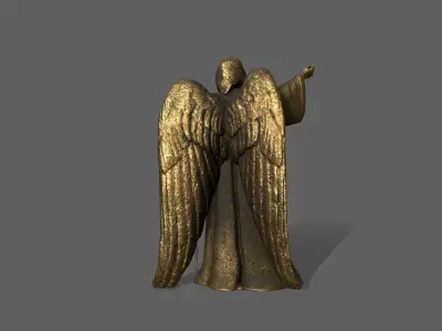Angel bronze statue Low-poly 3D model