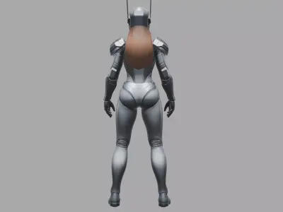 Sci-Fi Female Battle Mech Suit Low-poly 3D model