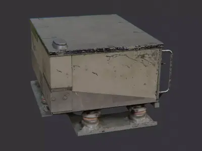 Vintage military radio unit with weathered casing Low-poly 3D model