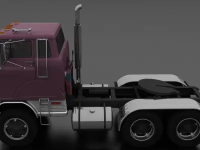 H-Series HDT-950 Semi Truck Day Cab 1961 Low-poly 3D model