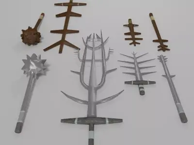 Melee Weapons Pack - Ancient 2 - Cartoon Style Free 3D model