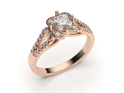 solitaire with ring sizes  8 part S48 3D print model