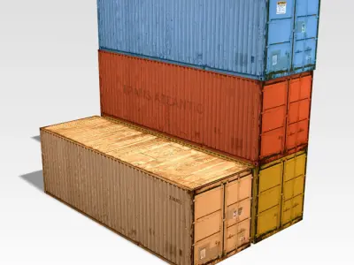 Container 01 Low-poly 3D model