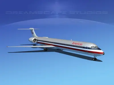 Douglas MD-80 American Airlines 3D model