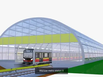 Warsaw metro stations bundle 3D Model Pack