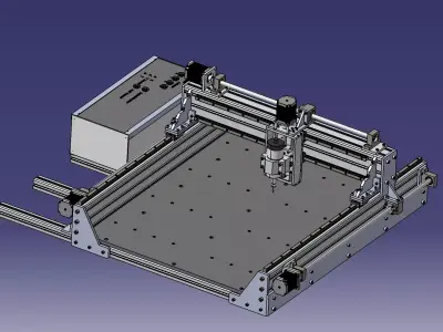 Three-axis engraving machine Low-poly 3D model