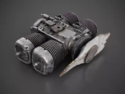Shahed-136 broken engine Low-poly 3D model