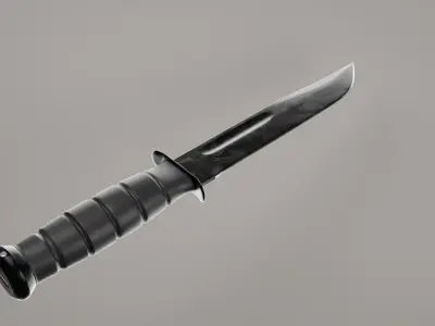 KBar style Knife Low-poly 3D model