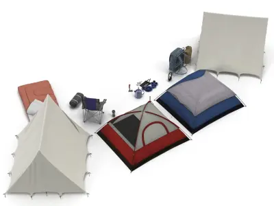 Camping Equipment 3D Models Collection 3D model