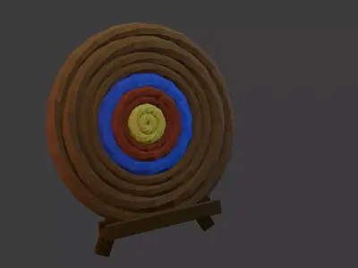 Low Poly Medieval tyle Archery Target Free low-poly 3D model