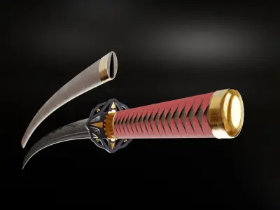 Katana samurai sword 3D model get
