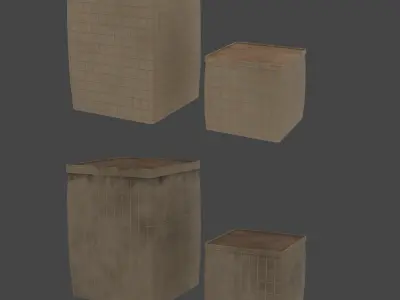Hesco Barrier Low-poly 3D model