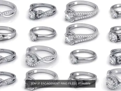 3DM 37 ENGAGEMENT RING FILES 3D Model Pack