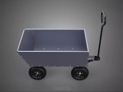 HEAVY DUTY METAL TUB UTILITY WHEELBARROW CART TROLLEY WAGON DUMP 3D model