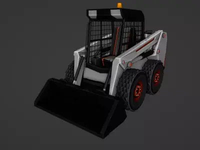 skid steer loader lowpoly Low-poly 3D model