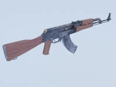 Ak47 - Low poly rifle Low-poly 3D model
