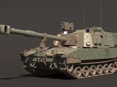 M109A7 Paladin Howitzer Battle Wear 3D model