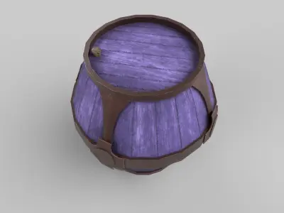  Stylized barrel Low-poly 3D model