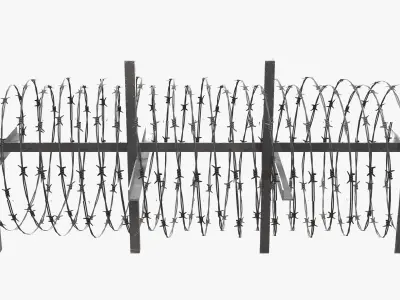 Barbed Wire Barricade Low-poly 3D model purchase