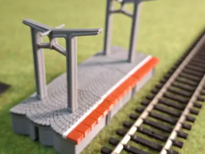 Single Edge Platform Roof2 1-87 FDM color 3D print model