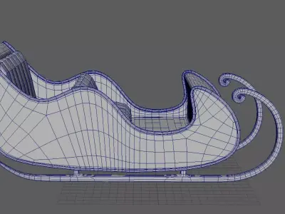 Santas Sled Low-poly 3D model