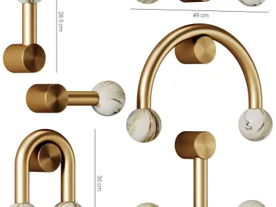 Rigoberta Gold Wall Lamps by Robin 3D model