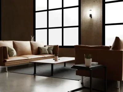 industrial house interior 3D model