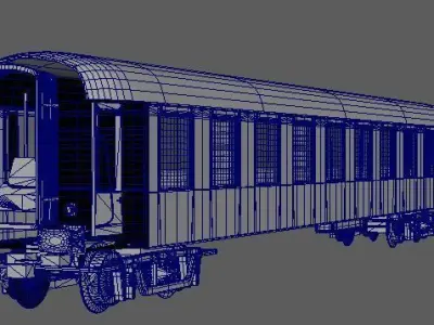 Vintage Railway Passanger Wagon 3D model