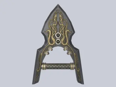 Dark fantasy weapon Low-poly 3D model