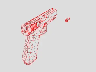 Low Poly Glock 17 Low-poly 3D model purchase