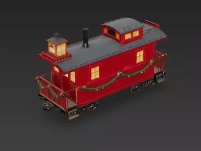 North Pole Lantern Caboose 3D Model Low-poly 3D model