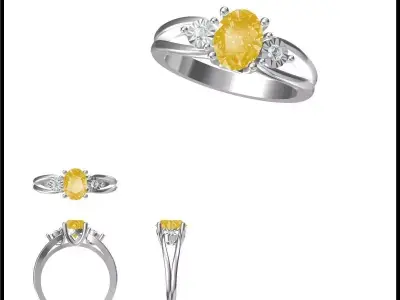 JCD Format Antique color stone rings jewellery design 3D print model