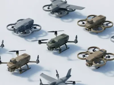 drones set 1 3D model