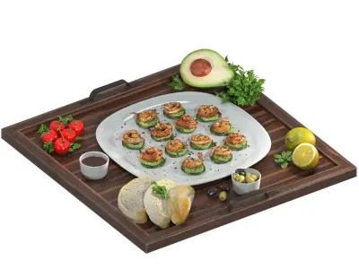 Blackened Shrimp 3D model