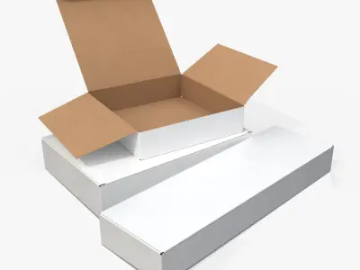  Tuck Top Boxes - White Flat Packaging Set 
