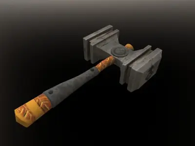 Low poly Cartoon Dwarf Tool Pack Low-poly 3D model