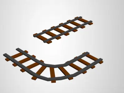 Low Poly Train Rails Low-poly 3D model