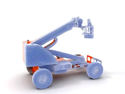 Orange Boom Lift model pack Low-poly 3D model