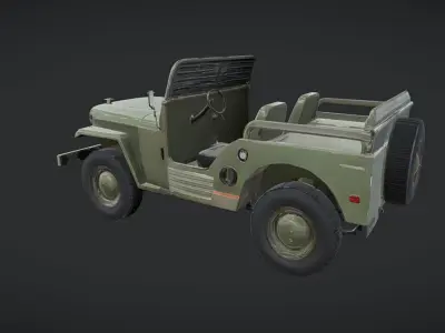 military-style off-road jeep 3D model