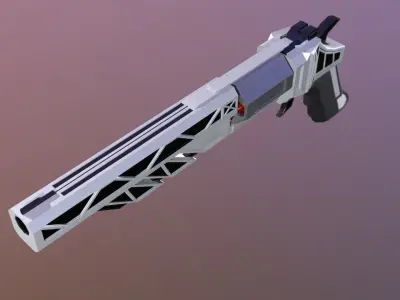 SCi-fi revolver  Low-poly 3D model buy