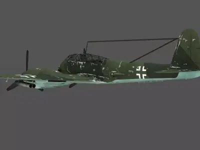  Messerschmitt Me 410 A-1 Hornisse 3D Model German Heavy Fighter Low-poly 3D model